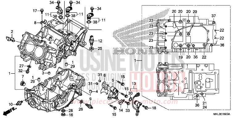 KURBELGEHAEUSE von NC750X "Meca" GRAPHITE BLACK (NHB01) von 2020